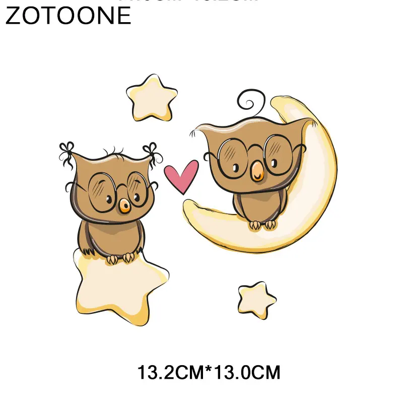ZOTOONE Милая музыкальная нашивка в виде совы, наклейки в виде животных, железные наклейки для одежды, футболки, аксессуары, аппликация, сделай сам, теплопередача G