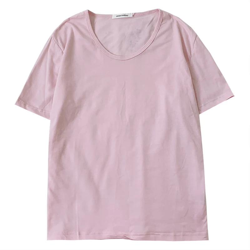 

Comfortable cute o neck basic loose short-sleeved T-shirt