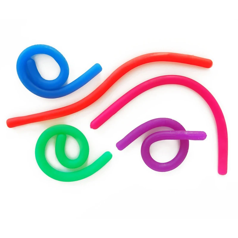 

6pcs/pack Colorful Stretchy String Fidget Noodle Autism/ADHD/Anxiety TPR Squeeze Fidget Fiddle Sensory Toy For Adults Children
