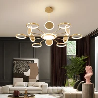 modern led chandelier lamp for living dining room bedroom restaurant with remote control home loft black nordic lighting fixture