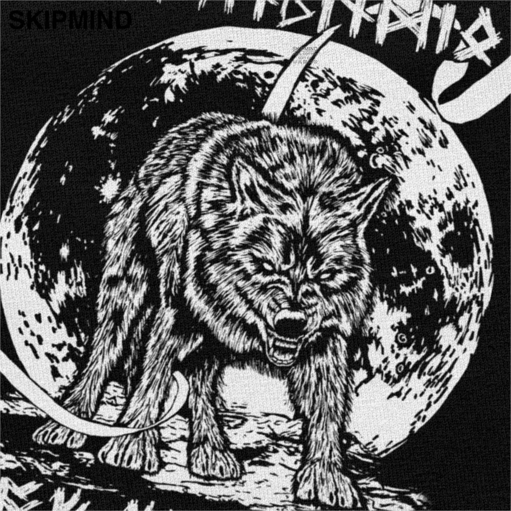 Валгаллы Odin футболка для мужчин из хлопка Moon Фенрир Локи сына классная с