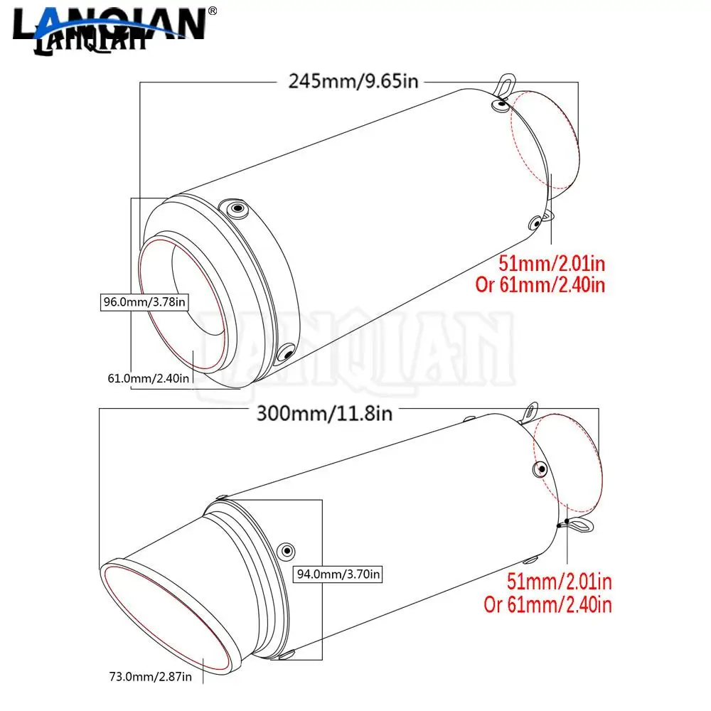 Универсальная выхлопная труба из углеродного волокна для мотоцикла HONDA CRF230F XR230