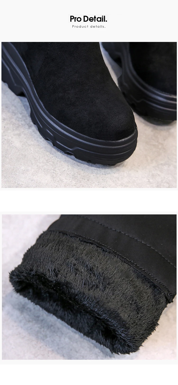 SWYIVY Chaussure Femme/обувь на танкетке до середины икры женская зимняя обувь г. Женские ботинки на платформе без застежки женские ботинки из флока