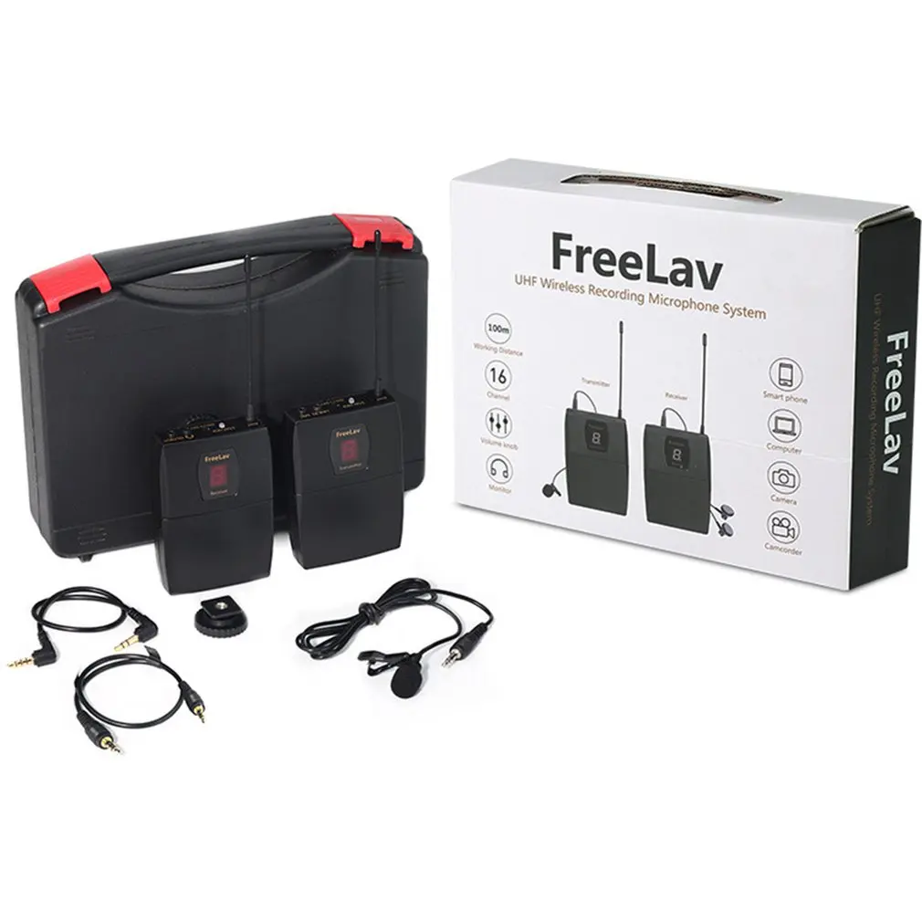 

U-segment SLR Photography Wireless Microphone Interview Recording Noise-free Condenser Lavalier Microphone