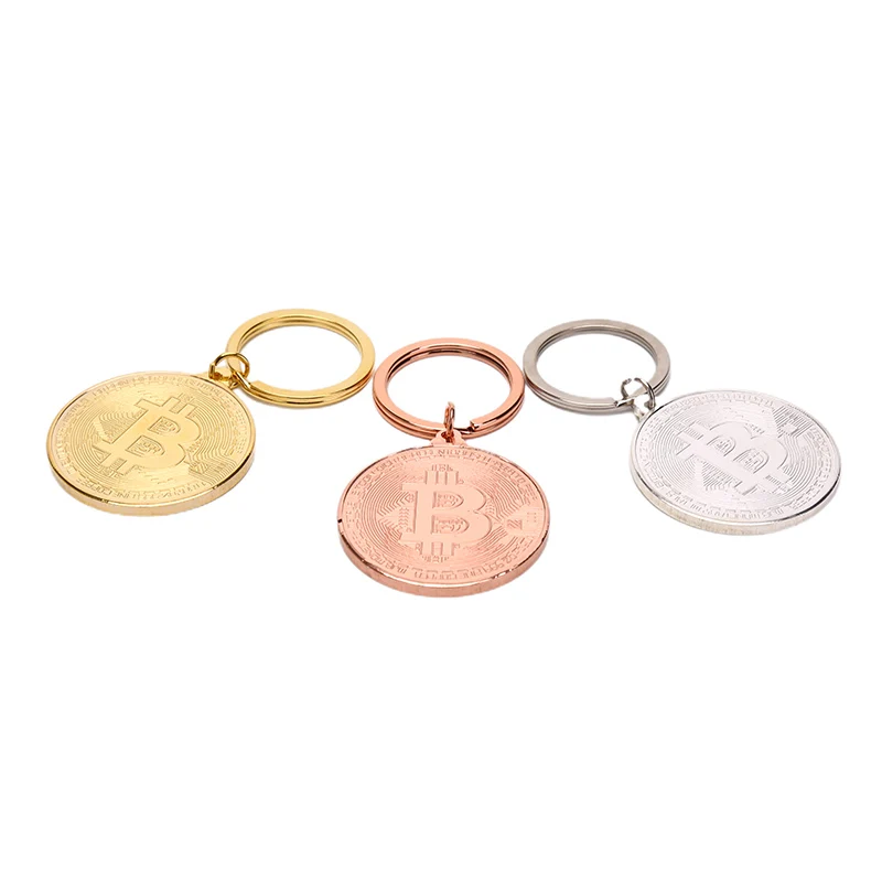 Позолоченная Биткоин-монета брелок Коллекционная монета коллекция искусства
