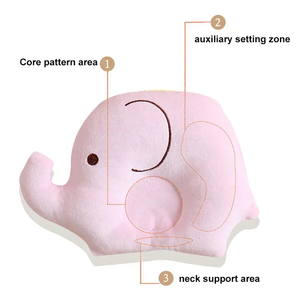 

Cute Elephant Baby Anti-rollover Pillow Newborn Head Protection Cushion Baby Sleep Head Positioner Baby Nursing Pillow