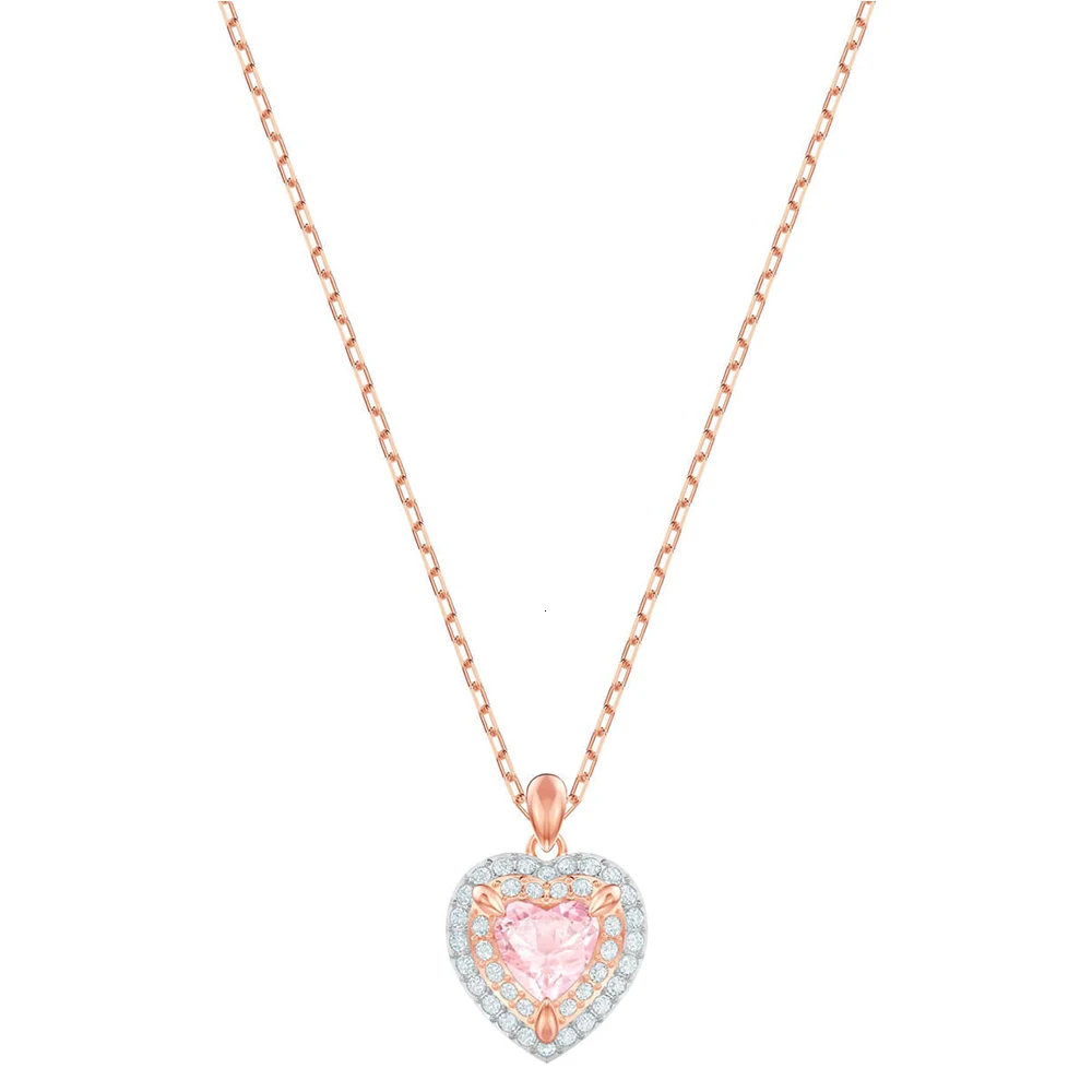 

2021 SWA NEW Fashion Jewelry High Quality Sweet Romantic Heart Charm Women's Necklace Set Series Romantic Gift For Girlfriend