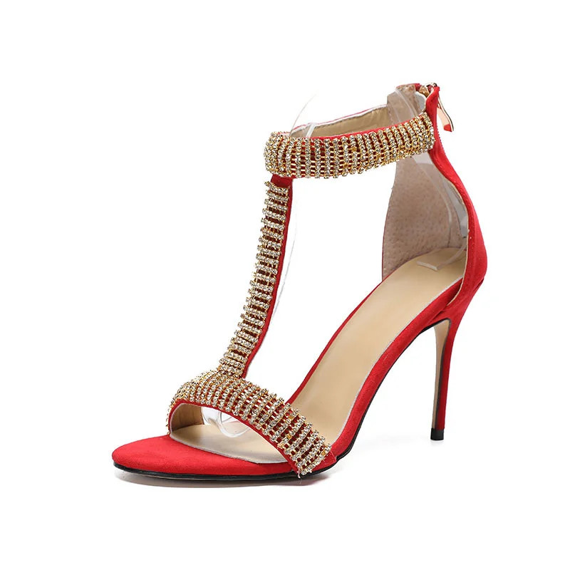 

diamond round toe sexy Party temperament women fashion thin high heeled sandals