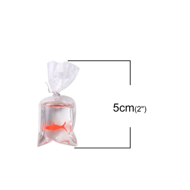 

Fashion Resin Pendants Fish Animal Pendant Red Light Yellow Transparent Clear Jewelry DIY Findings Charms Gifts 50mmx24mm