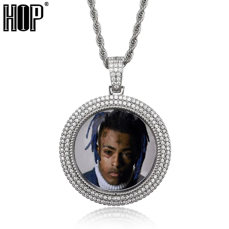 

Сделанное на заказ фото круглое ожерелье со льдом из 2 рядов кубического циркония с 4 мм теннисной цепочкой Золотое серебряное покрытие хип-...