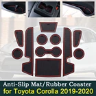 Противоскользящий резиновый коврик для автомобильной двери, подушка для чашки для Toyota Corolla E210 210 2019 2020 2021, Дорожный Коврик, лучшие автомобильные аксессуары для телефона