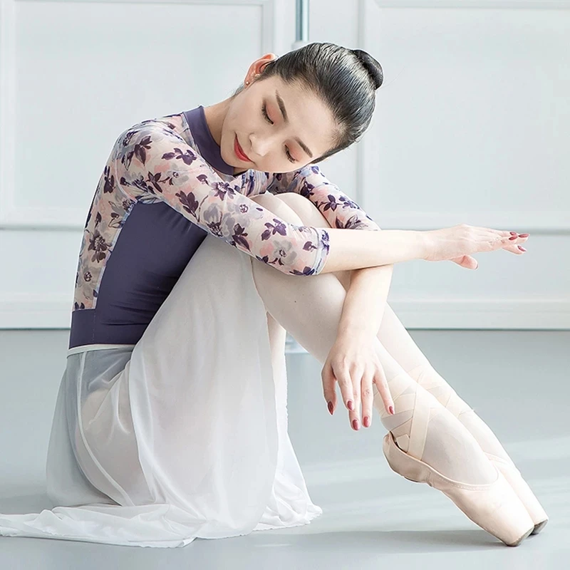 

Ballet Dance Leotard 3/4 Sleeve Ballet Dancing Wear for Girls Adult High Collar Dance Practice Costume Women Gymnastics Leotards