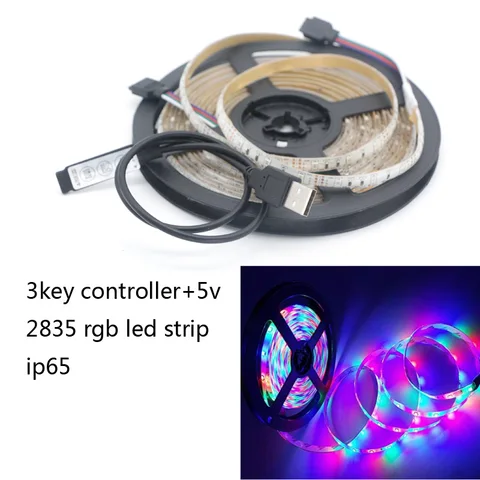 Smd 5v USB 2835 rgb водонепроницаемая светодиодная лента 24key ip30 ip65 контроллер фоновый свет телевизора настольная лампа украшения 0,5 m-5 m