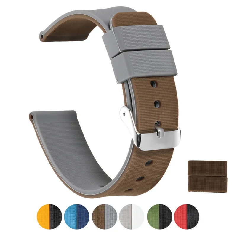Brown - Dark Grey Ремешок iStrap gear S3 Frontier для samsung Galaxy watch 46 мм 42 мм ремешок 22 мм 20 мм силиконовый ремешок для часов браслет huawei watch GT - Цвет ремешка: Brown - Dark Grey