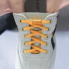 Эластичные шнурки для кроссовок, без завязывания, полукруглые, для детей и взрослых, с быстрой ленивой металлической пряжкой