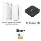 Смарт-датчик двери и окон SONOFF DW2 RF, датчик состояния домашней безопасности, синхронизация с приложением eWelink, работает с радиочастотным мостом 433 МГц