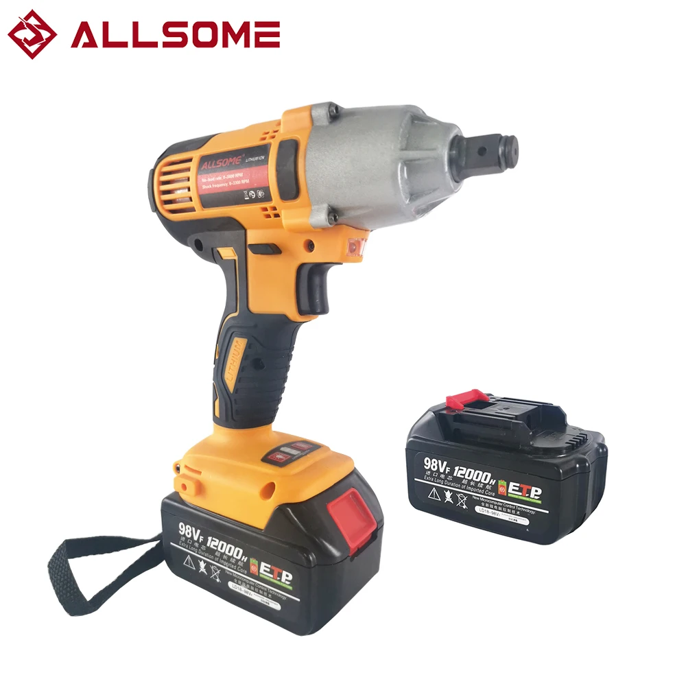 Аккумуляторный ударный гайковерт ALLSOME 98VF 12000 нм 110 мАч 240 в|Электрические ключи| |