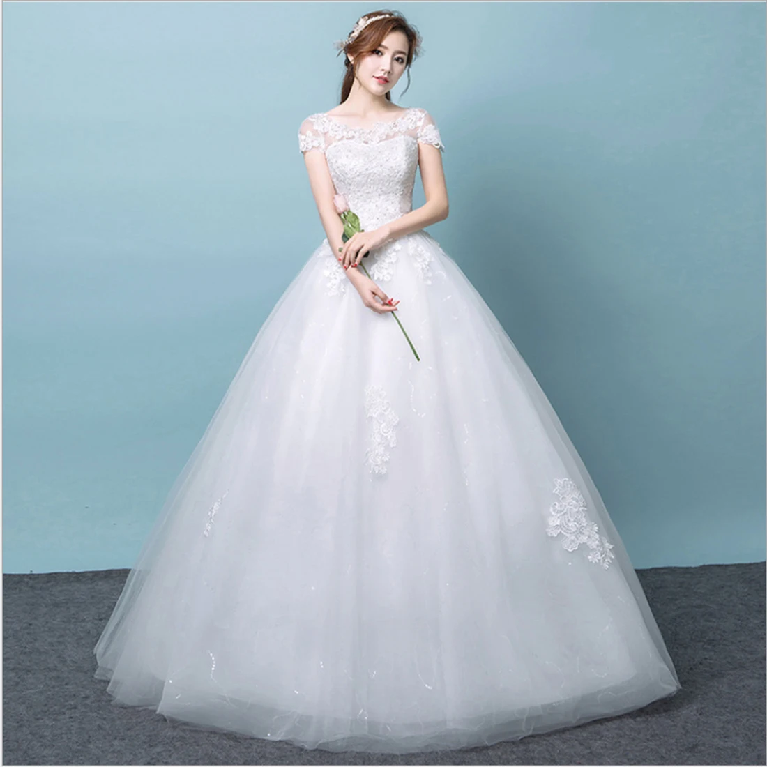 

Платья для женщин 2021 версия платья на плечи для невесты Свадебная принцесса простое платье для беременных размера плюс свадебное платье 3XL