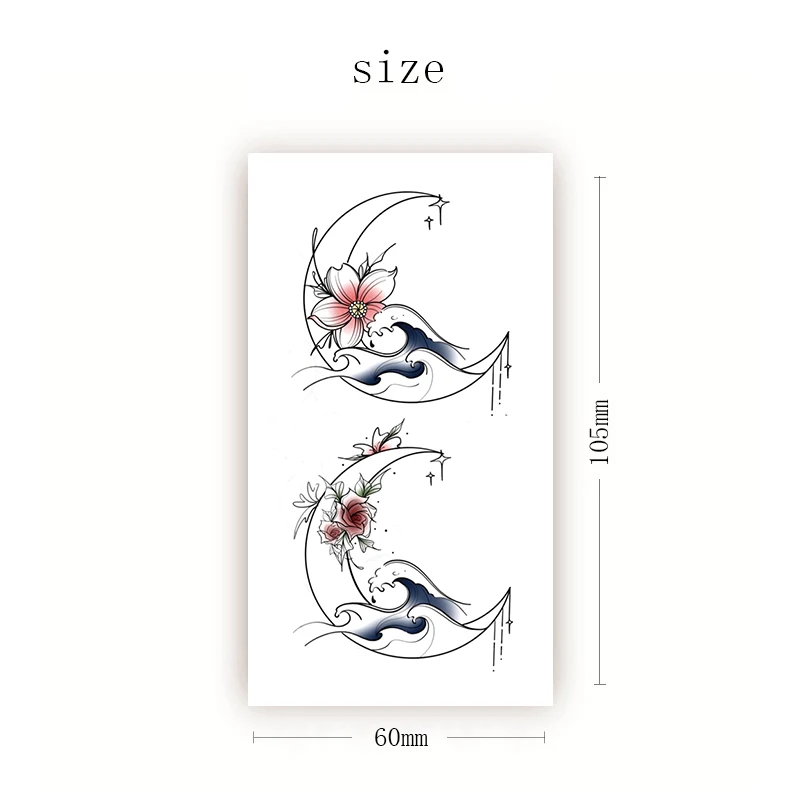 

Meniscus Stars Wave Temporary Tattoo Stickers Sexy Rose Flowers Fake Tatto Waterproof Tatoo Chest Neck Small Size for Women Girl