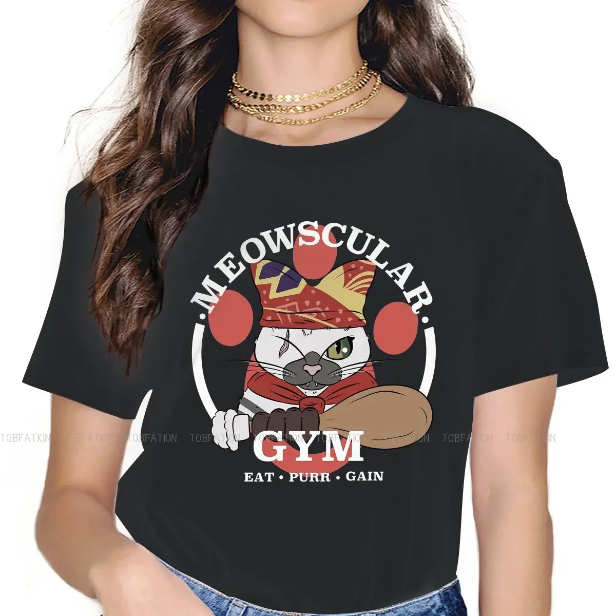 Фото Мягкая свободная футболка с изображением монстра для девушек и женщин Gimnasio