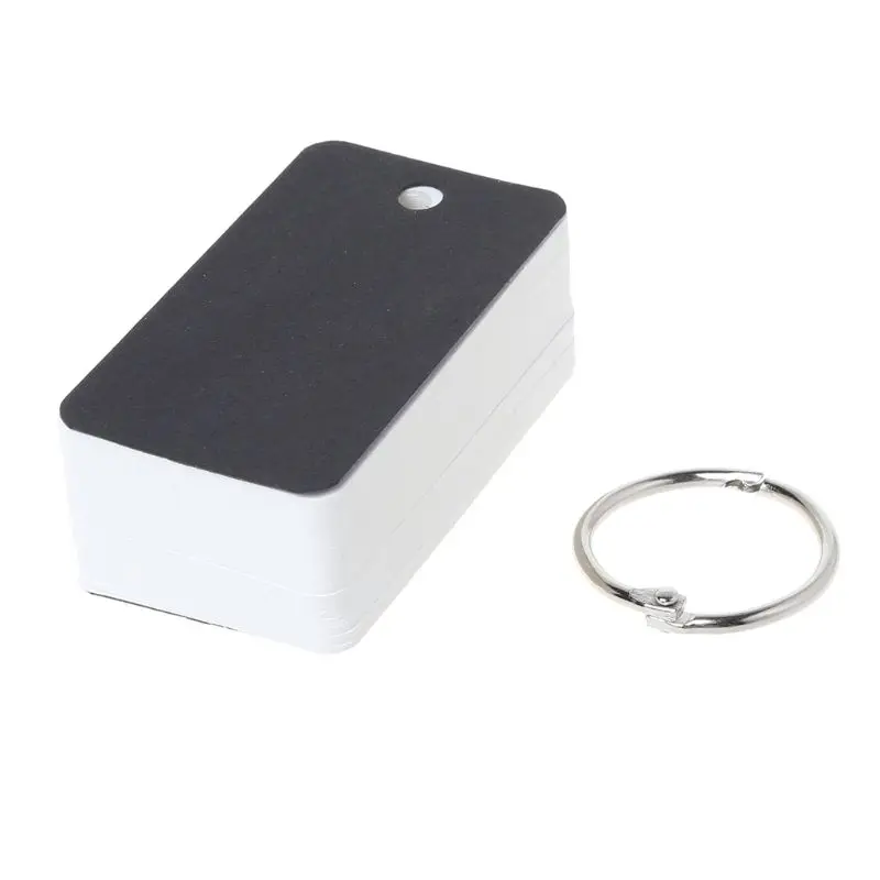 

50LA Simple DIY Index Cardboard Cover Blank Paper Card Memo Pad Bookmark Binder Rings