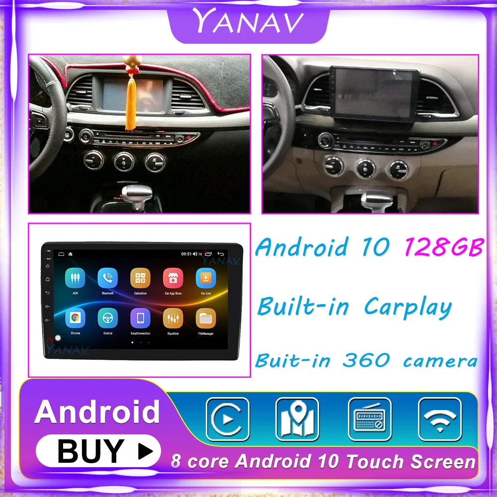 

Android 10.0 128GB Car Radio multimedia GPS Navigation head unit For Trumpchi GA6 2014-2019 auto Stereo Receiver tape recorder