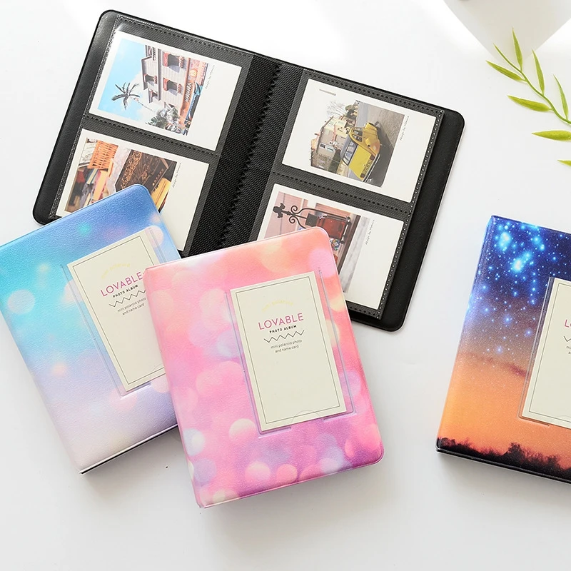 

1PC New 4 Colors 64 Pockets 3 Inch Starry Sky Photo Book Album For Fujifilm Instax Mini Films 9 8 7s 90 70 25 Name Card Holder