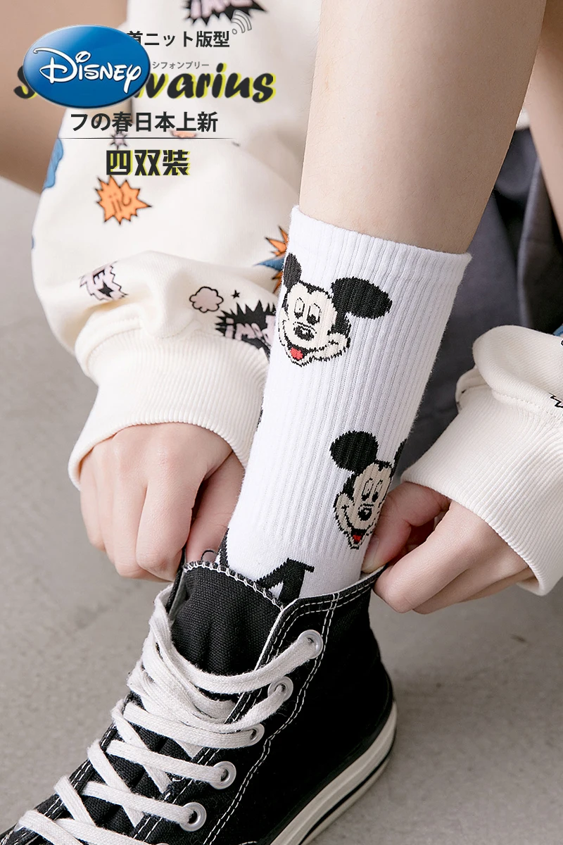

Disney Japanese Cute Cotton Cartoon Stockings Women Socks Mickey Minnie Socks Women Socks
