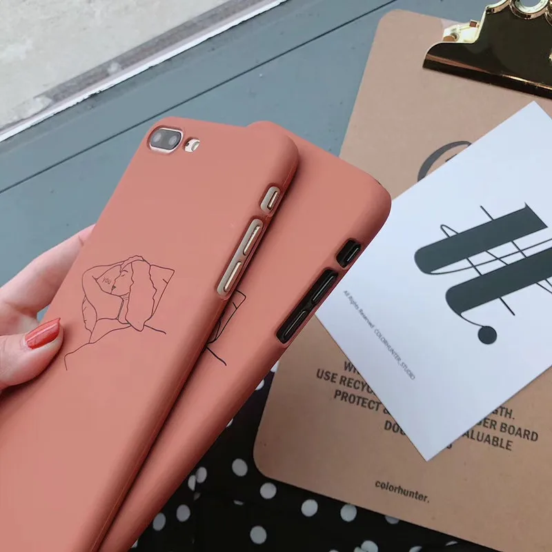 Ретро абстрактный граффити девушка корейский чехол для телефона для iPhone 11 Pro Max 6 6S 7 8 Puls X XS XR Xsmax чехол s Твердый матовый пластик чехол