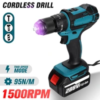 18v 13mm cordless electric drill impact screwdriver flat hammer 38 hammer drill power tools fit for makita 18v battery