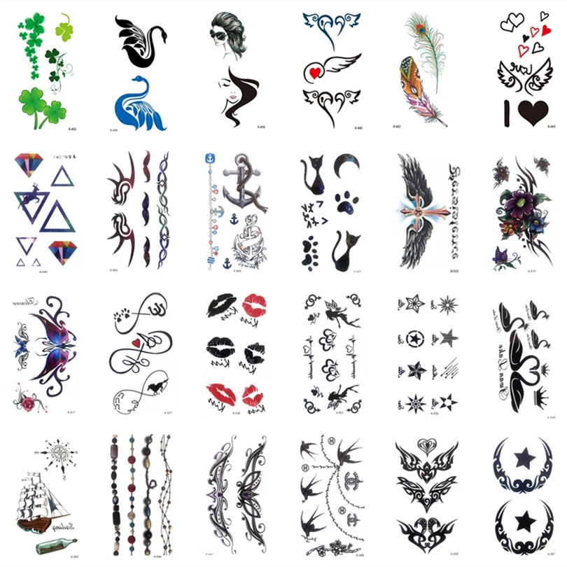 

Temporary Waterproof Tattoo Stickers, Lip Prints, Caricatures, Girl Fake Tattoos, One-Time Decoration, Male And Female Body Art