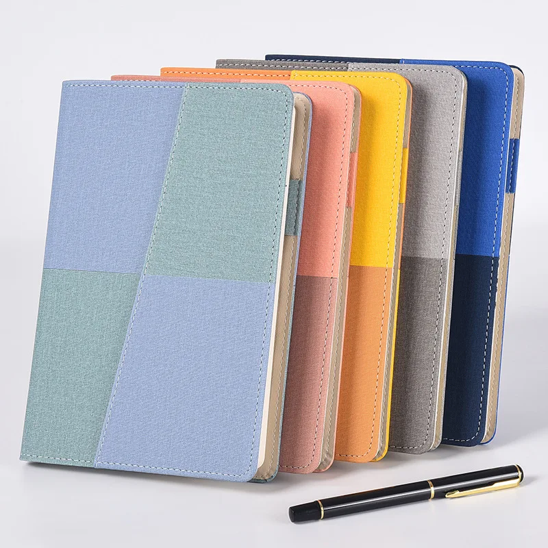 

A5/B5 Business Student Notebook Diary Journal 100 Sheets Daolin Paper Simplicity Color Block Cloth Cover Office School Supplies