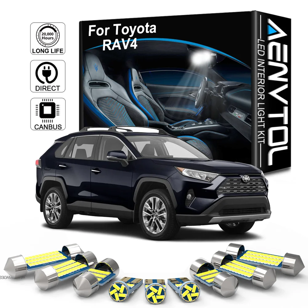 AENVTOL Canbus For Toyota RAV4 1996-2013 2016 2017 2018 2019 2020 2021 Car LED Interior Light License Plate Lamp Accessories Kit