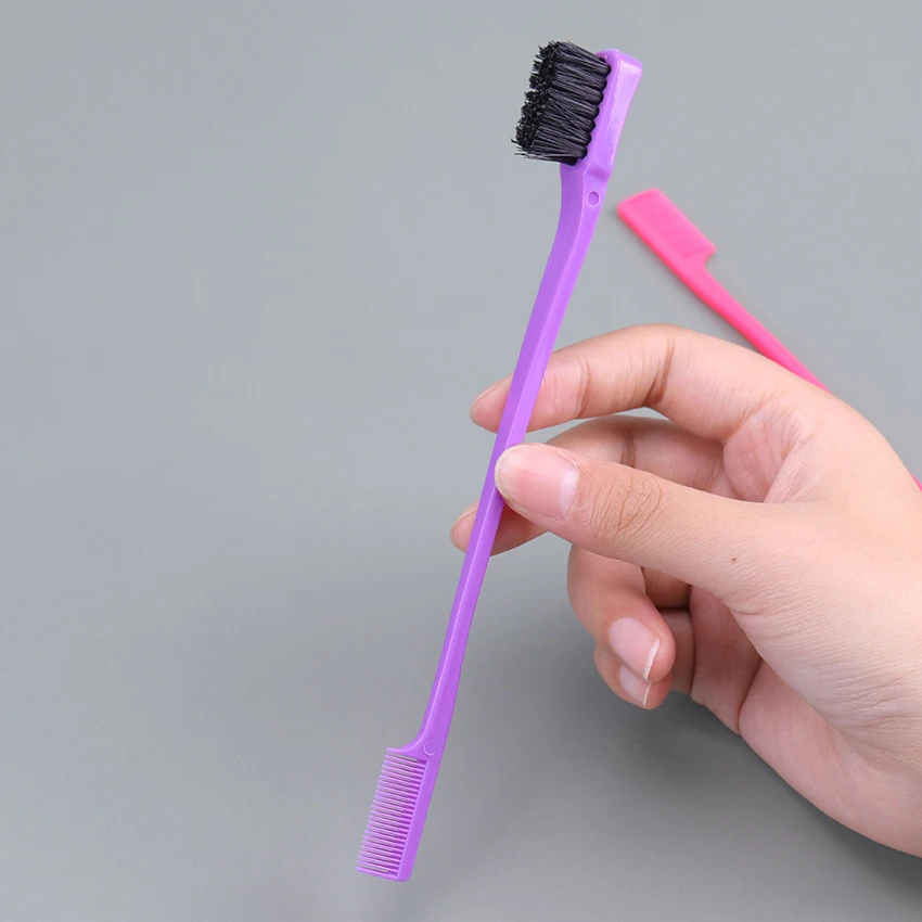 

1PC Multicolor Double Sided Edge Control Hair Comb Hair Styling Eyebrow Combing Hair Brush Hairdressing Beauty Tools