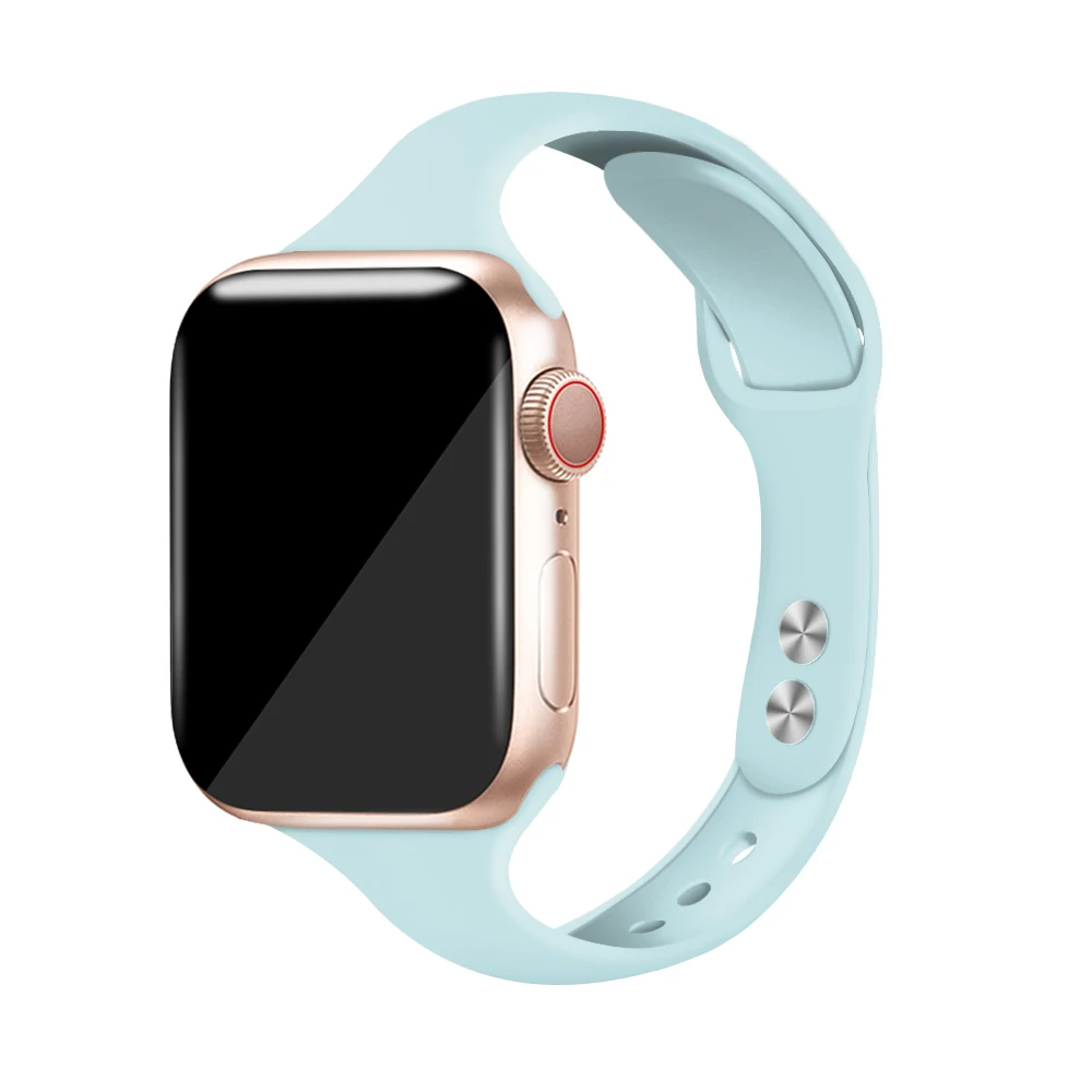 Силиконовый ремешок для наручных часов Apple Watch 38 мм, 42 мм, iwatch, версия 4 полосным 44 мм/40 мм спортивный браслет резиновый ремешок для наручных часов iwatch, версия 5 4 3 2 1 - Цвет ремешка: Sky blue