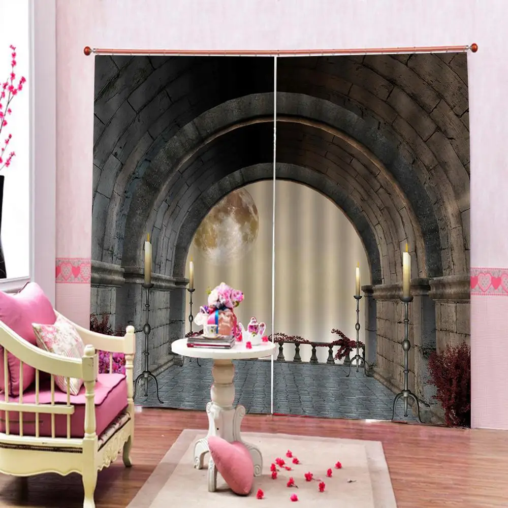 Стереоскопические занавески s индивидуального размера роскошные затемняющие 3D