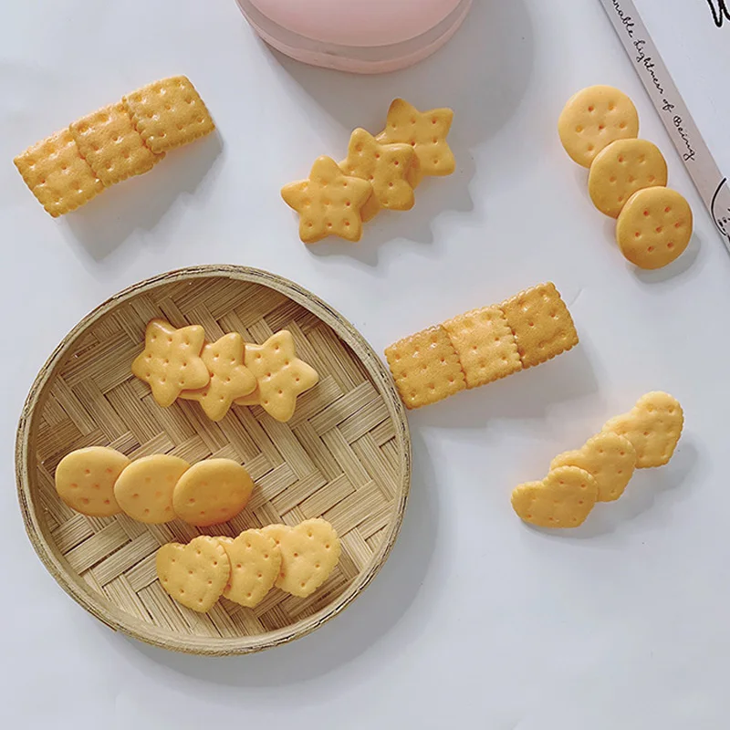 

2021 Girls Cute Creative Hairpin Biscuit Side Top Hair Clips Headdress Orange Bear Cookie Hair Ornament Fashion Hair Accessories