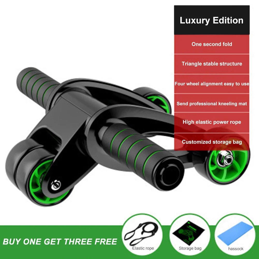 

Abdominal Wheel Muscle Strength Trainer Foldable Fitness Gym Ab Exercise Roller for Effective Working-out Accessories