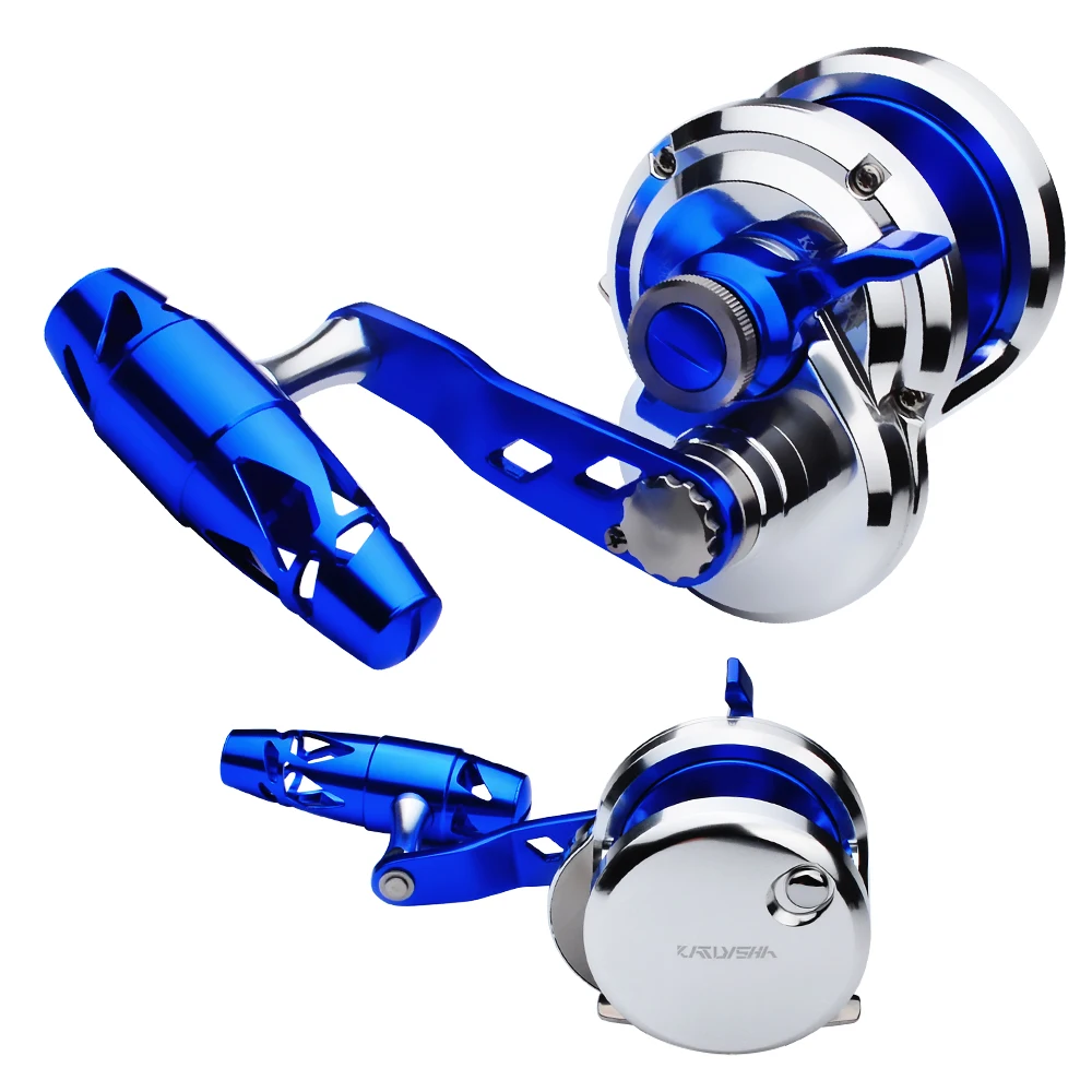 Катушка для морской воды высокая скорость 5 7: 1 катушка джиггинга синего и