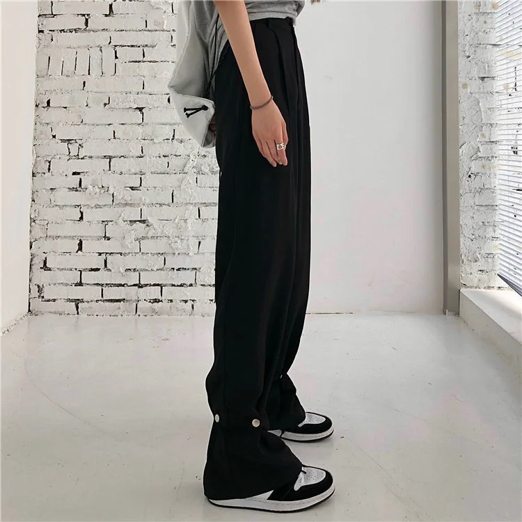 

Pants women's 2021 new summer ins Vintage draped concealed buckle trousers casual pants loose and thin Leggings fashion