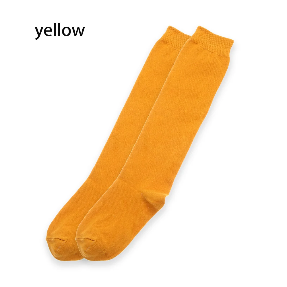 yellow 1 пара новых носков модные чулки повседневные Хлопковые гольфы выше колена акриловые высокие носки женские зимние гольфы для девочек - Цвет: yellow