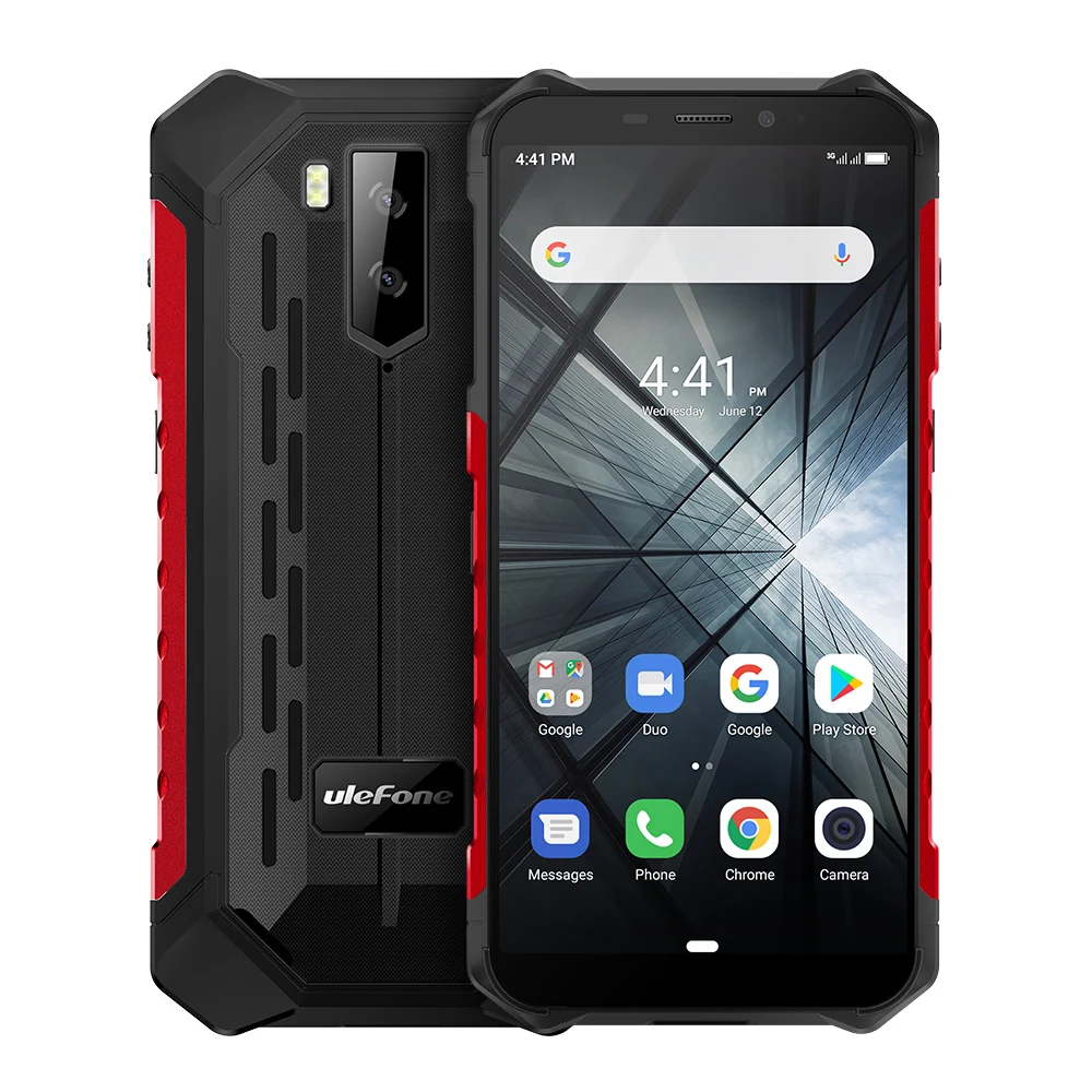 Red Ulefone Armor X3 прочный смартфон Android 9,0 IP68 Android 5," 2 ГБ 32 ГБ 5000 мАч 3g прочный мобильный телефон Android - Цвет: Red