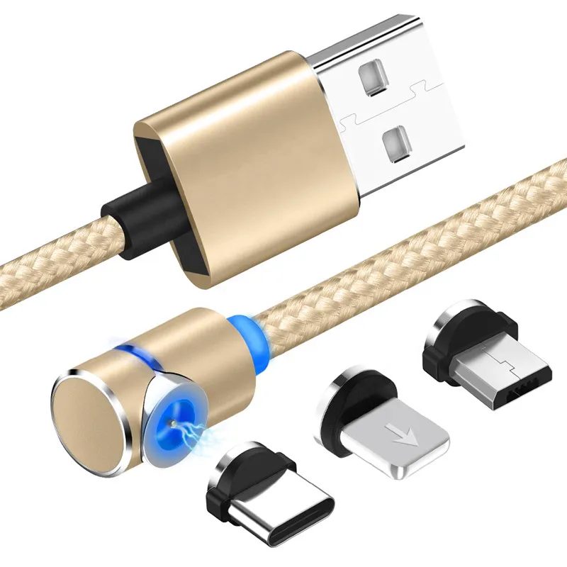 Новейший Магнитный зарядный кабель 90 градусов для Micro USB и Type C xiaomi Samsung S9 iPhone X XR 6 7 8