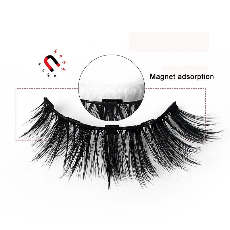 5 pairs Magnetic Wispy Eyelashes 3D Mink Eyelashes Magnetic Eyeliner Magnetic Short False Lashes Lasting Eyelash Makeup Tool