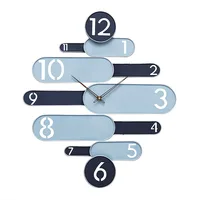 Large Wall Clock Modern Design Living Room Luxury Silent Clocks Nordic Modern Blue Metal Wall Watches Home Decor Gift