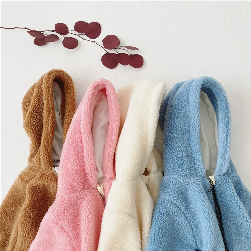 

2020 Winter Baby Girls Clothes Newborn Thick Flannel Rompers Infant Long Sleeve Hooded Costume Coat Velvet Toddler Romper 0-24M
