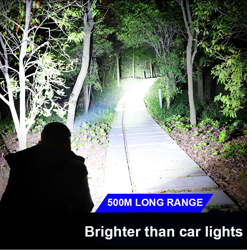 

5 Led Headlamp 500m Long Range Headlight USB Rechargeable Head Lamp Head Torch Lanterna Camping Fishing Built in 18650 Battery