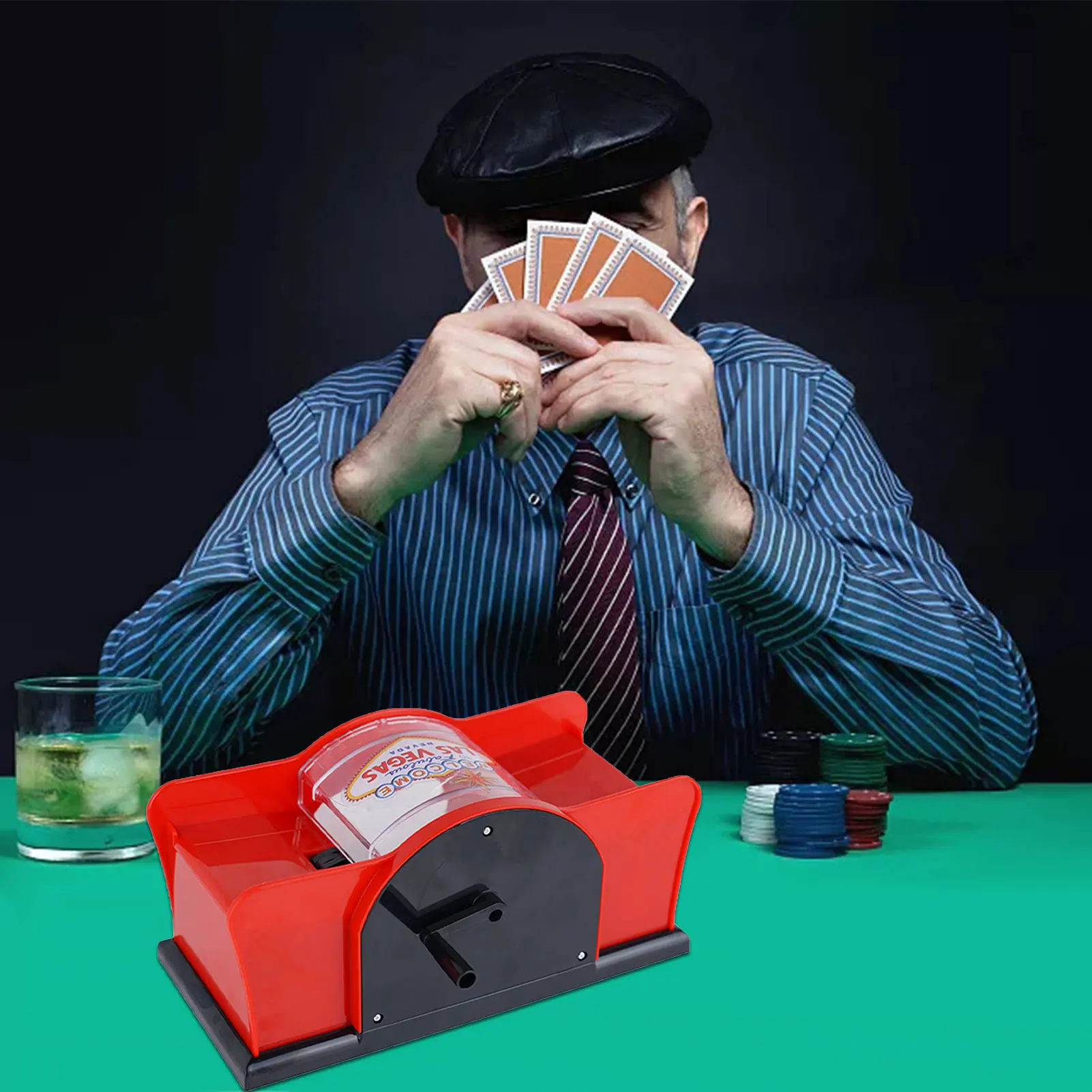 Ручной запуск КАРТЫ Shuffler 2 палубная карта тихий и простой многофункциональный