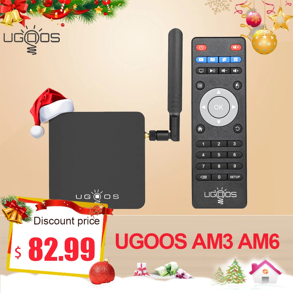 UGOOS AM3 Android 7,1 Marshmallow OS Smart tv Box 2 ГБ+ 16 Гб Amlogic S912 Восьмиядерный 2,4G и 5G WiFi H.265 VP9 UHD 4K медиаплеер