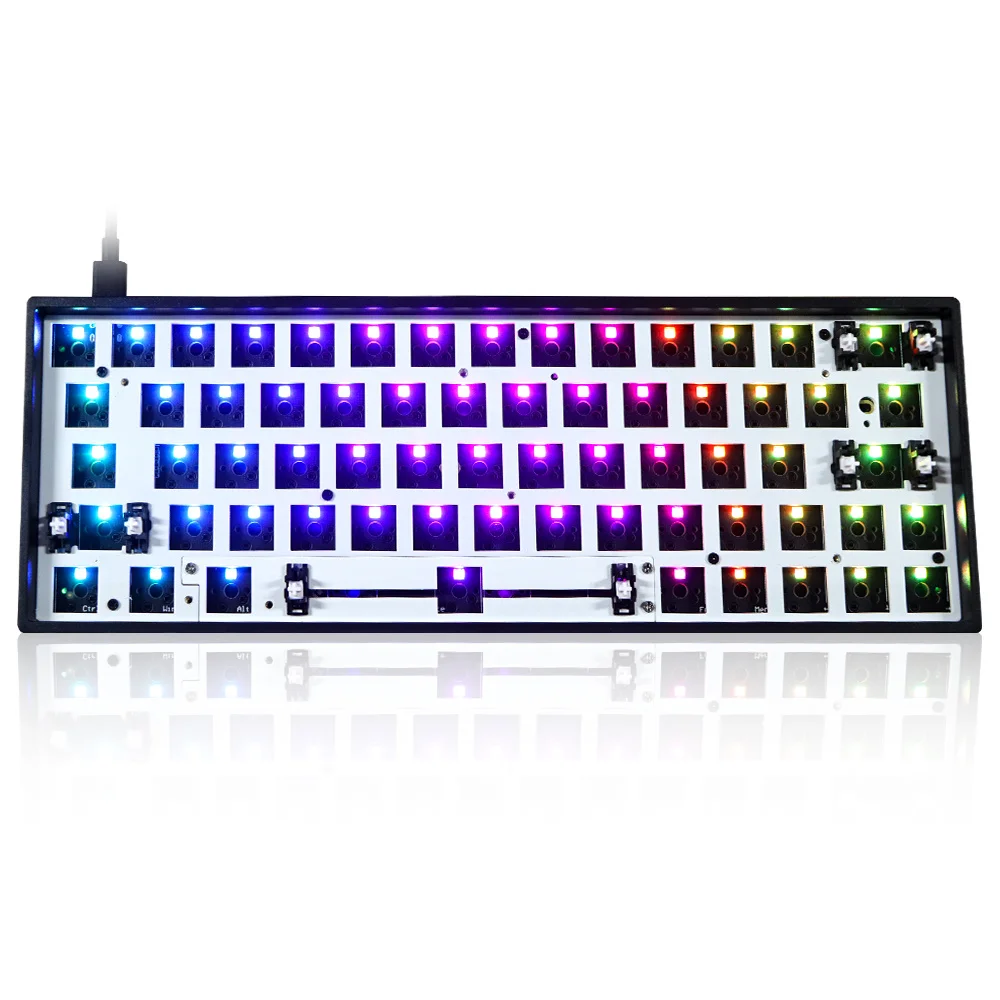 

GK64 GK64x GK64xs RGB Hot Swap Programmable Bluetooth Wired Case PCB Plate Cherry MX Keyboard DIY kit Replacable Space